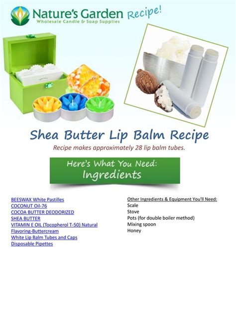 Shea butter lip balm recipe | PDF | Free Download