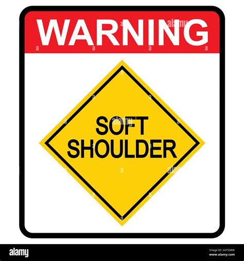 Soft shoulder Road danger car icon, traffic street caution sign ...