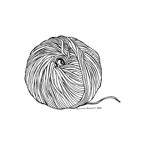 Yarn Ball Drawing by Karl Addison - Fine Art America