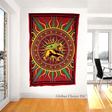 Rasta Lion Of Judah With Flag Reggae Music Tapestry | Rasta lion, Tapestry, Lion of judah