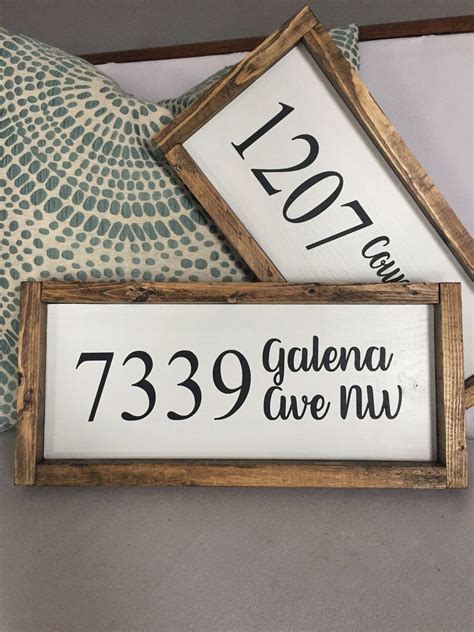 Custom wood address sign rustic handmade sign outside or | Etsy