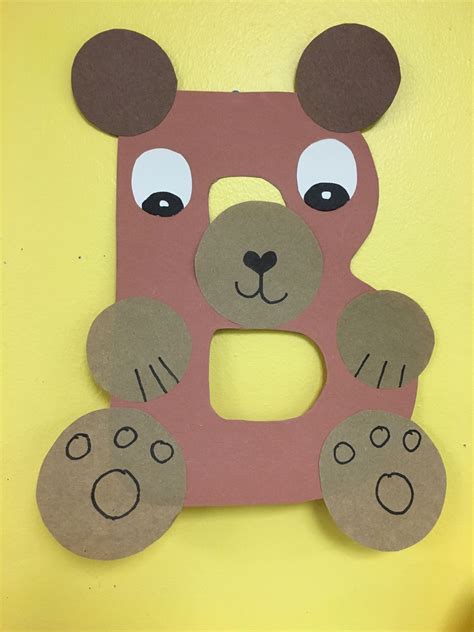 Letter B craft, Bear, Brown, Alphabet | Letter b crafts, Letter a ...