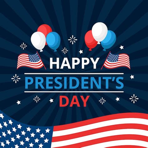 Free Vector | Happy president's day with balloons and flags