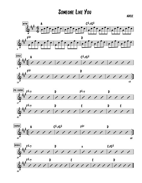 Adele - Someone Like You (Lead Sheet)