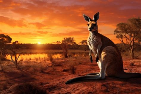 Premium AI Image | An Australian kangaroo in the outback of Australia ...