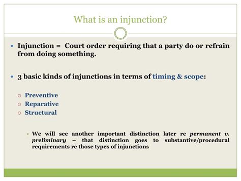 PPT - What is an injunction? PowerPoint Presentation - ID:252251