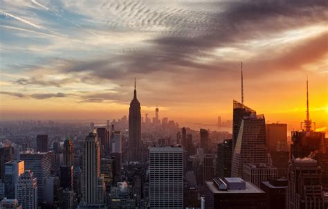 Wallpaper sunset, the city, home, New York, USA, New York images for ...