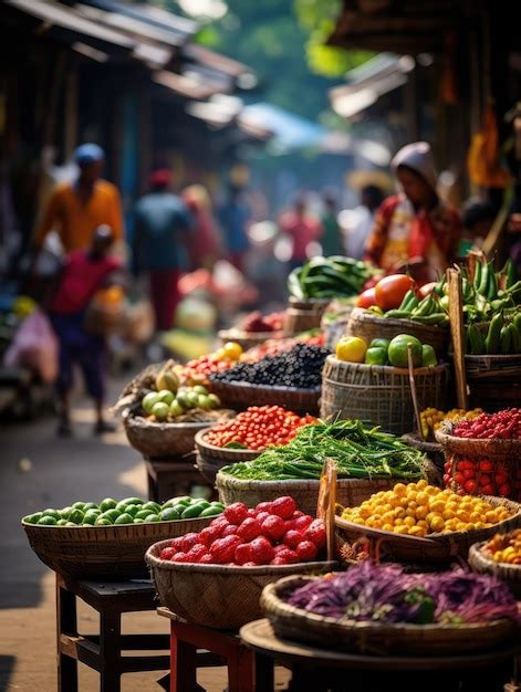 Premium AI Image | A vibrant traditional market in Indonesia