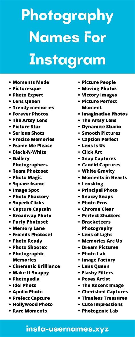 Photography Names For Instagram [2021] Photography Usernames Ideas ...