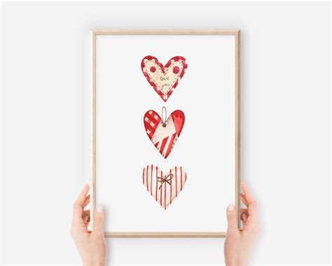 Love Heart Poster Love Wall Print Watercolor Heart Print - Etsy