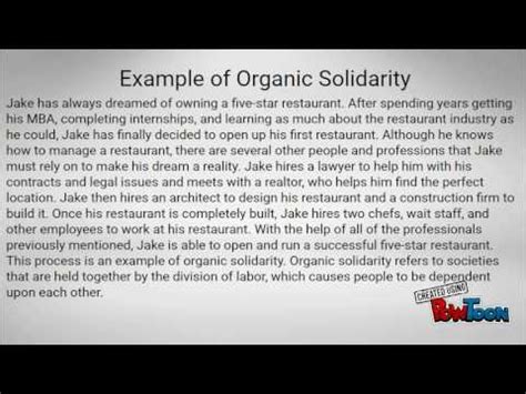 Mechanical, Organic Solidarity - YouTube