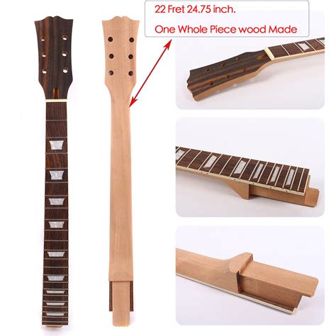 Unfinished Guitar Neck 22fret 24.75inch Mahogany Rosewood Fretboard One piece | eBay