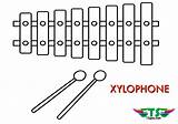 Xylophone Coloring Drawing Clipart Easy Cliparts Clip Paintingvalley  sketch template
