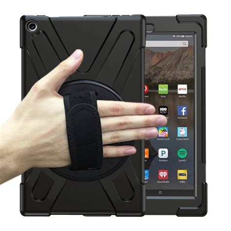 Dteck Case For Amazon Kindle Fire HD10 2017/2018/2019 Released, Shockproof Armor Heavy Duty ...