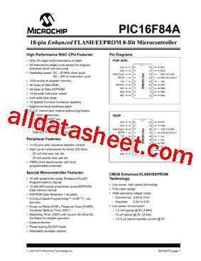 PIC16F84A-04-P Datasheet(PDF) - Microchip Technology