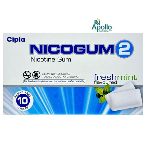 Nicogum 2 mg Freshmint Suga Free Nicotine Gum 10's Price, Uses, Side ...