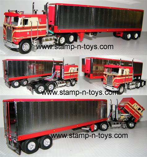 snt custom 0140 Kenworth K-100 COE w/a 40′ Vintage Chrome Reefer Trailer(SOLD) | Stamp-n-Toys