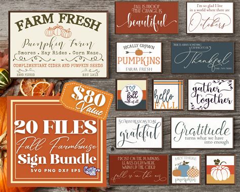 Farmhouse Fall Svg Bundle Farmhouse Fall Sign Svg Autumn - Etsy