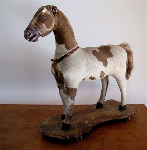 Antique Horse Pull Toy c.1880 Hide & Wood Hobby Horse from stonehouseantiques on Ruby Lane ...