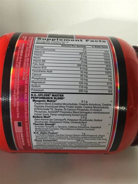 BSN N.O.-Xplode Pre-Workout Igniter Review — Longest Ingredients List ...