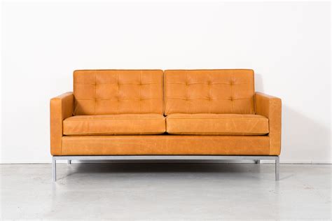 Leather Sofa by Florence Knoll Bassett for Knoll, 1970s for sale at Pamono