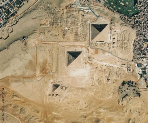 High resolution Satellite image of The Pyramids, Egypt (Isolated ...