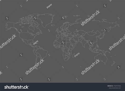 World Map Vector Contour World Map: เวกเตอร์สต็อก (ปลอดค่าลิขสิทธิ์ ...