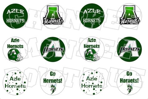 Azle Texas Hornets Bottlecap Image Sheet School Mascot - Etsy