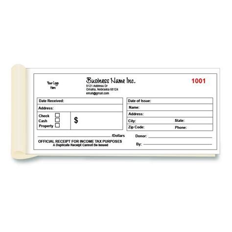 Custom Receipt Book Template