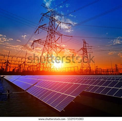 Solar Panels Pylon Stock Photo 1329591083 | Shutterstock