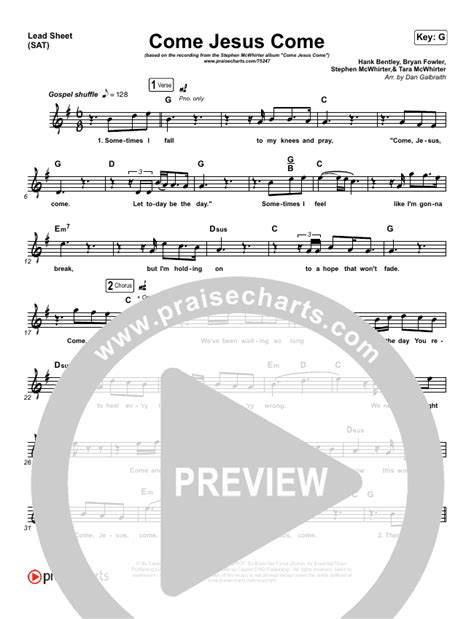 Come Jesus Come Sheet Music PDF (Stephen McWhirter) - PraiseCharts