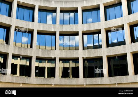 Architecture display of the exterior of Hirshhorn Museum and Sculpture ...