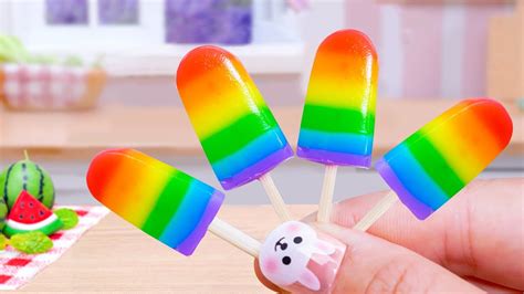 Frozen Miniature Rainbow Popsicles Recipe For Summer| Frozen Miniature ...