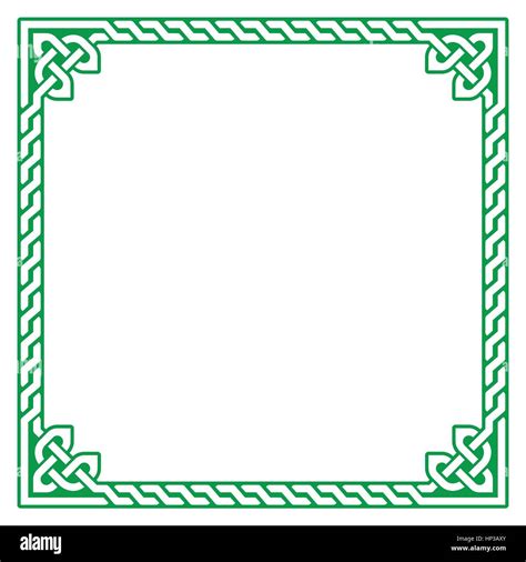 Celtic green frame, border pattern - vector.Irish, Celtic square ...