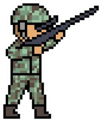 Pixel Art Soldier Sticker