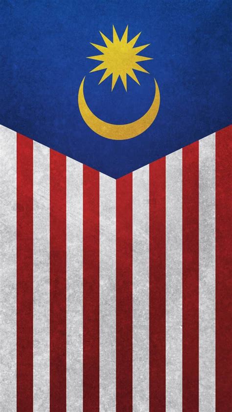 an image of the flag of malaysia with stars and crescents on it's side