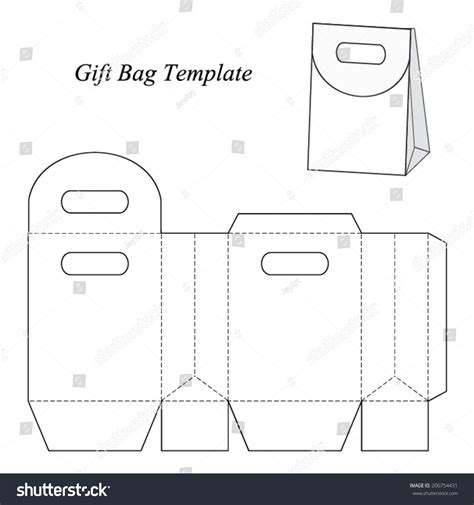 Vector de stock (libre de regalías) sobre Plantilla de bolsa de regalo ...