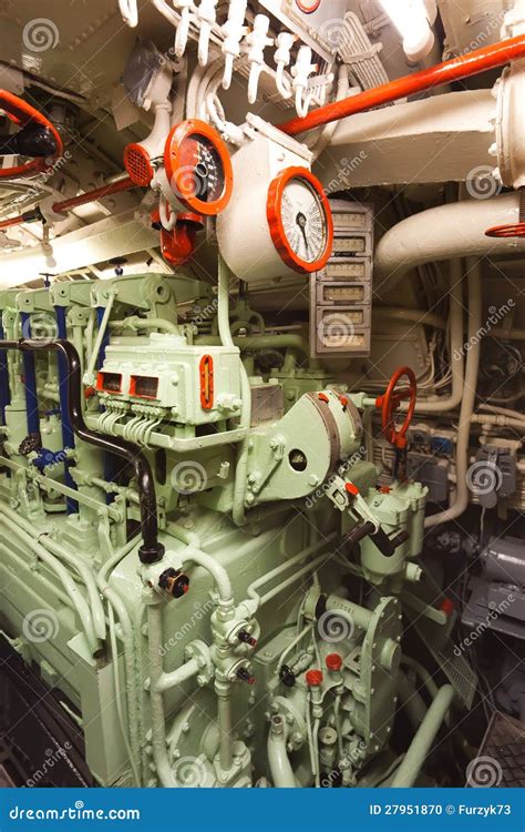 German Submarine - Diesel Engine Room Stock Photo - Image of room ...