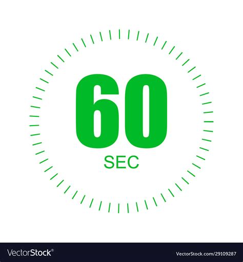 60 second timer clock sec stopwatch icon Vector Image