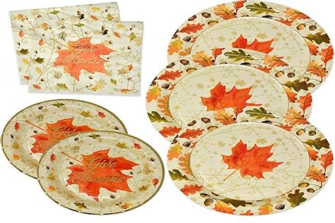 Thanksgiving Paper Plates and Napkins Set for 50 Guests includes 50 10 Dinner Plates 50 6 5/8 ...