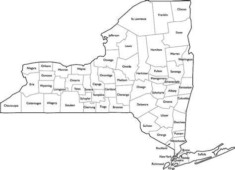 New York County Map with Names