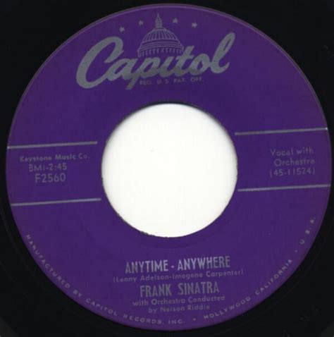 Frank Sinatra – Anytime, Anywhere Lyrics | Genius Lyrics