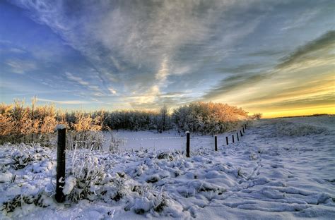 winter, Landscape, Snow, Clouds, Nature, Fence Wallpapers HD / Desktop and Mobile Backgrounds