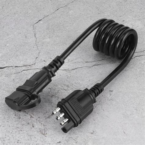 Dilwe Connecteur de remorque 4 Pin Trailer Wire Connector with Waterproof Cover, 3ft Extension ...