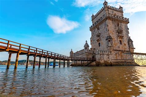 Sunset Over Belem Tower in Lisbon Stock Image - Image of protection ...