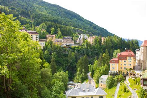 View Of Hotels In The Austrian Spa And Ski Resort Bad Gastein. Stock Image - Image of alps ...