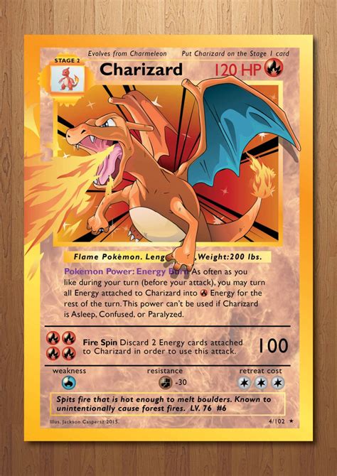 Charizard Giant Pokemon Card Art Print - Etsy