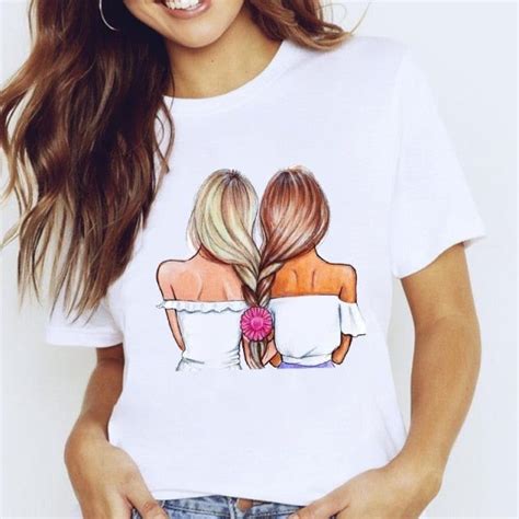 Women Print Graphic Cartoon Tees - XL / bvr24079 | T shirts for women, Cartoon t shirts, Clothes ...