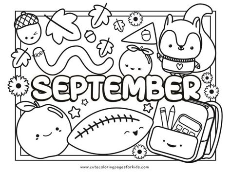 September Coloring Pages | Cute coloring pages, Fall coloring pages, Kindergarten coloring pages