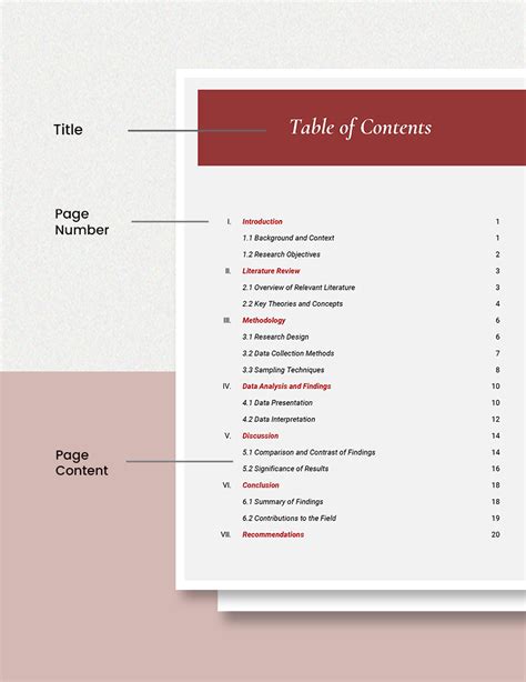 Table of Contents in MLA Format Template - Google Docs, Word | Template.net